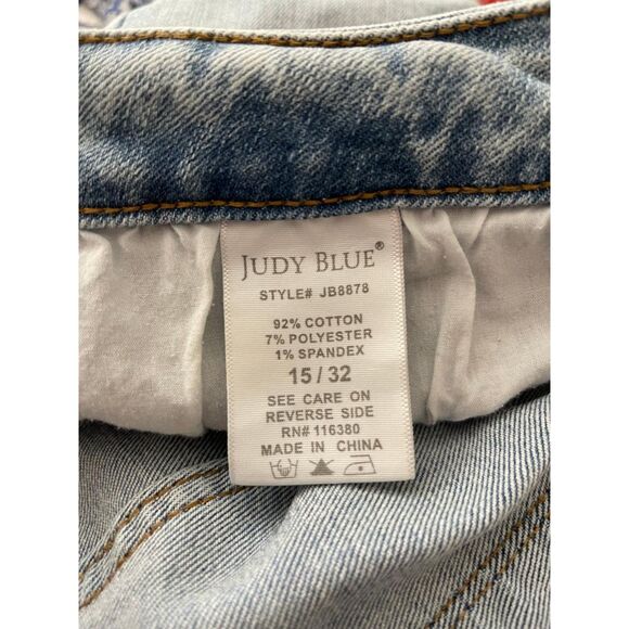 JUDY BLUE Light Wash Distressed Boyfriend Fit Jeans #JB8878, Size 15/32 - Picture 5 of 6